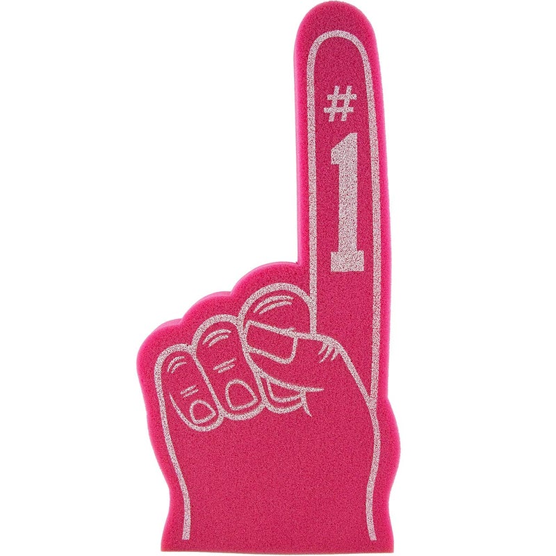 FUNSTITUTION Giant Foam Finger 18 Inch- Number 1 Universal Foam Hand for All Occasions - Cheerleading for Sports - Exciting Vibrant Colors use as Celebration Pom Poms- Great for Sports Events Games School Business - Image 1